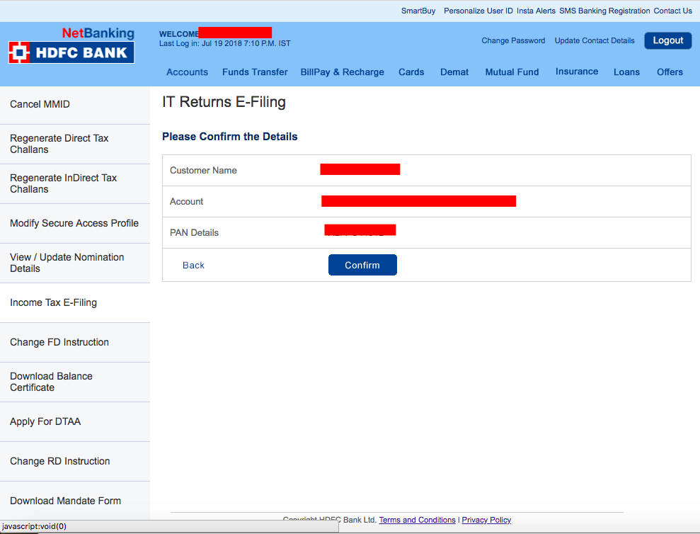 Hdfc online banking